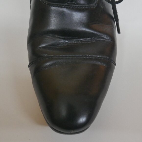 Robert Clergerie Black Butter Leather Lace-Up Ankle Boots Almond Toe France - Picture 6 of 16